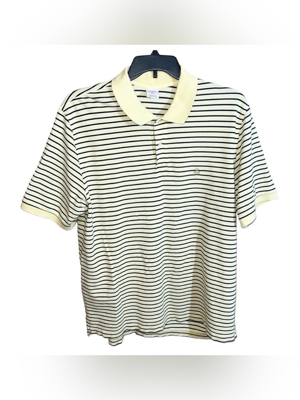 Brooks Brothers 346 Polo Shirt Men’s Size XL Yellow Blue Stripes Original Fit